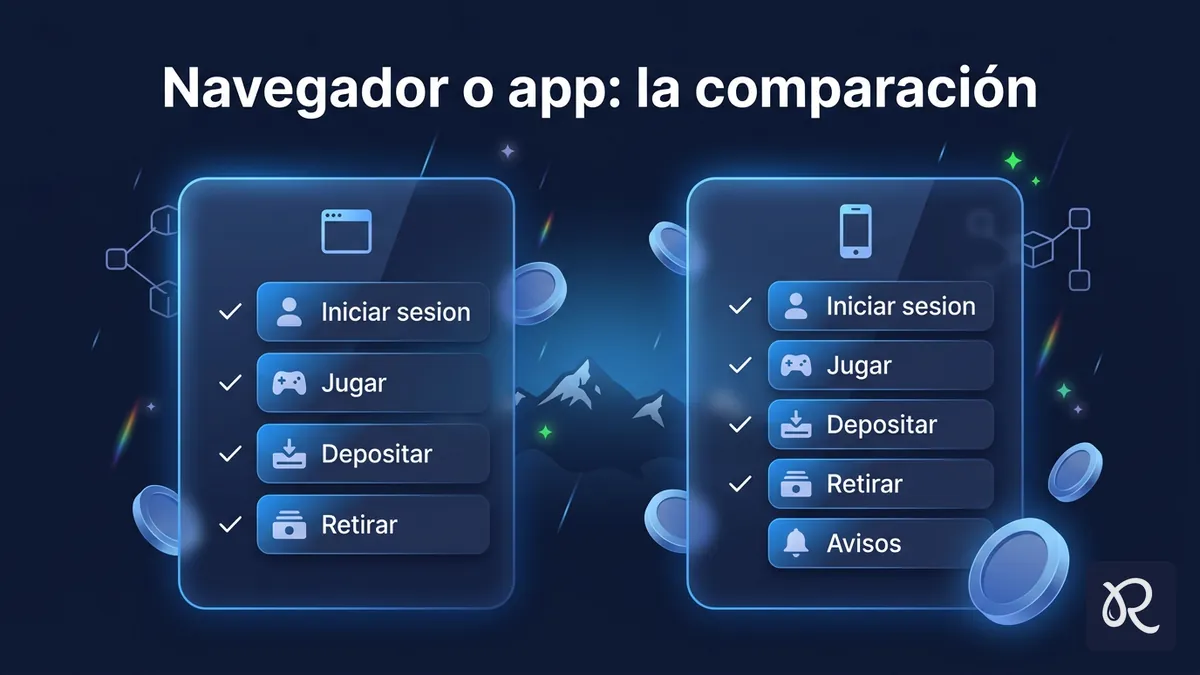 Comparación entre jugar en Rainbet Chile desde el navegador móvil o desde una app nativa