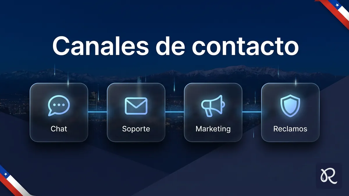 Comparación de los canales de contacto de Rainbet Chile: chat, soporte, marketing y reclamos