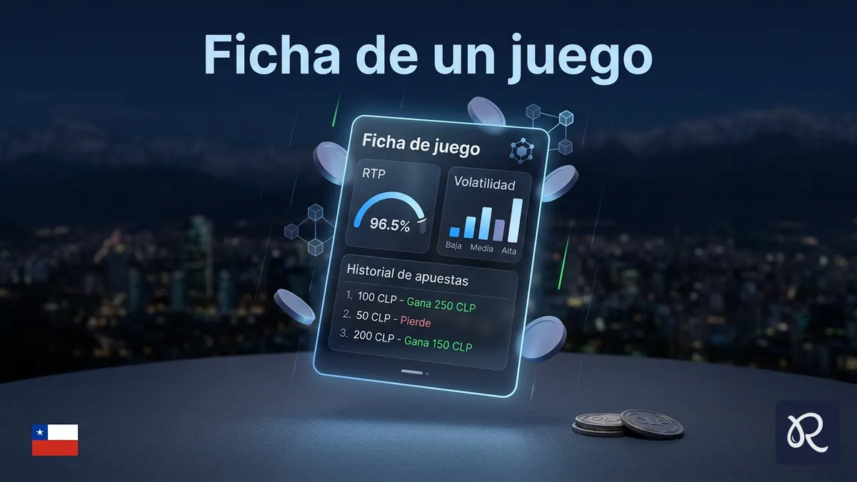 Ficha de un juego de Rainbet Chile con RTP, volatilidad e historial de apuestas
