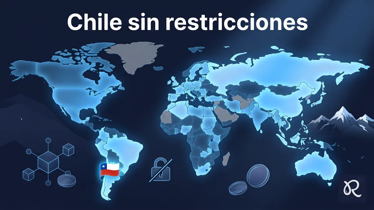 Mapa mostrando que Chile no está en la lista de países restringidos de Rainbet